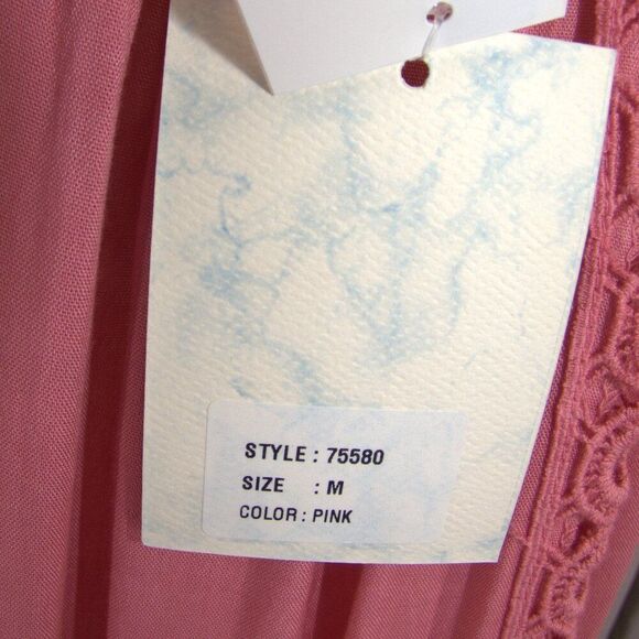 NWT Raviya Pink Boho Crochet Swimsuit Coverup Dress Size M - Picture 9 of 10